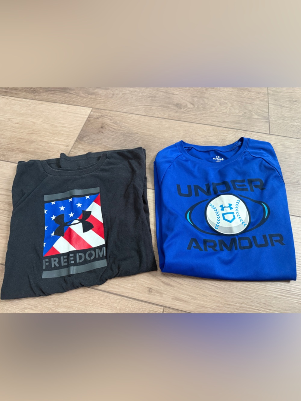 Under Armour Royal Blue Baseball Graphic Short Sleeve Tee and freedom black tee